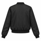 Black Nylon Zip Bomber Jacket - back view