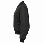 Black Nylon Zip Bomber Jacket - side view