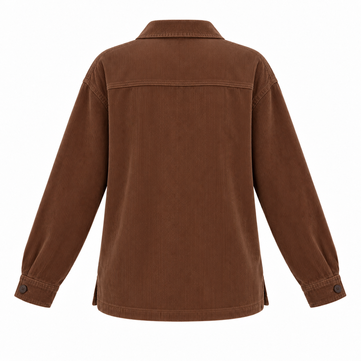 Brown Cotton Corduroy Shirt Jacket - back view