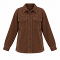 Brown Cotton Corduroy Shirt Jacket - front view