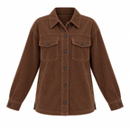 Brown Cotton Corduroy Shirt Jacket - front view
