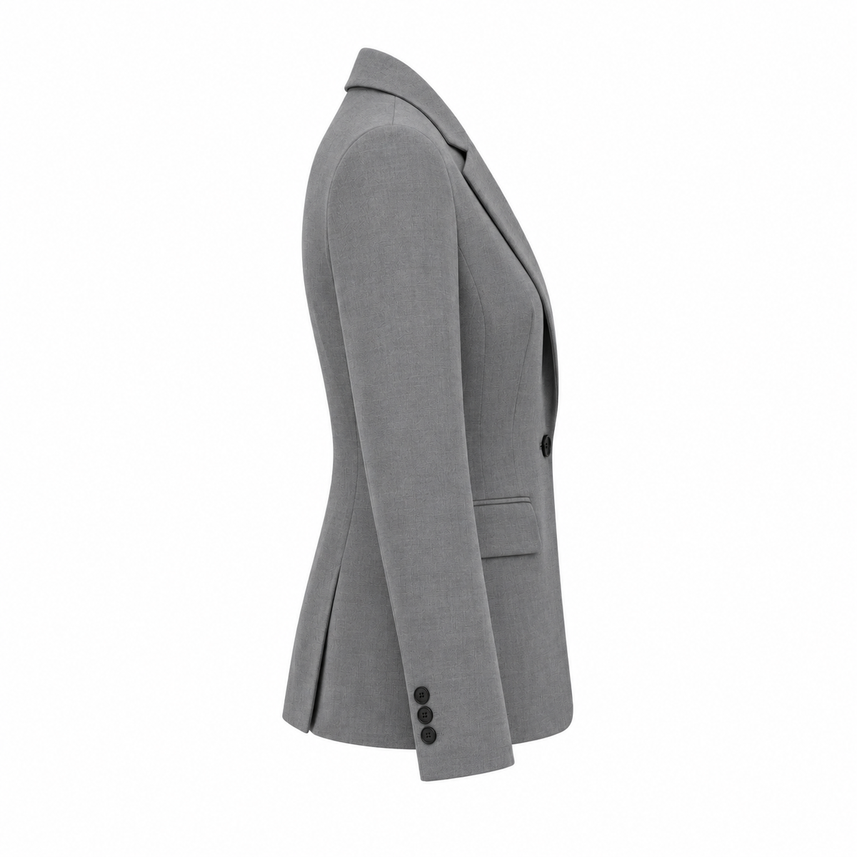 Grey Polyester Viscose Tailored Blazer - side view
