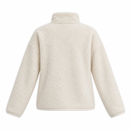 Ivory Polyester Sherpa Zip Jacket - back view