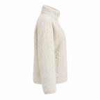 Ivory Polyester Sherpa Zip Jacket - side view