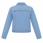 Light Blue Cotton Denim Trucker Jacket - back view
