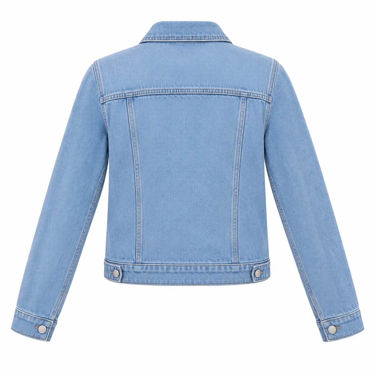 Light Blue Cotton Denim Trucker Jacket - back view